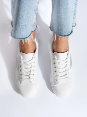 Białe damskie buty sneakersy na platformie