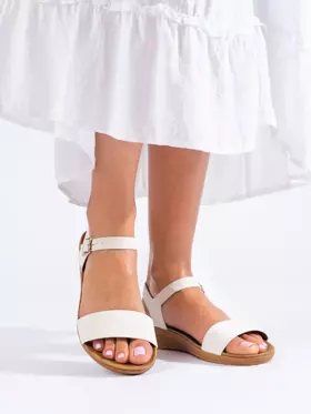 Sandały damskie na platformie białe