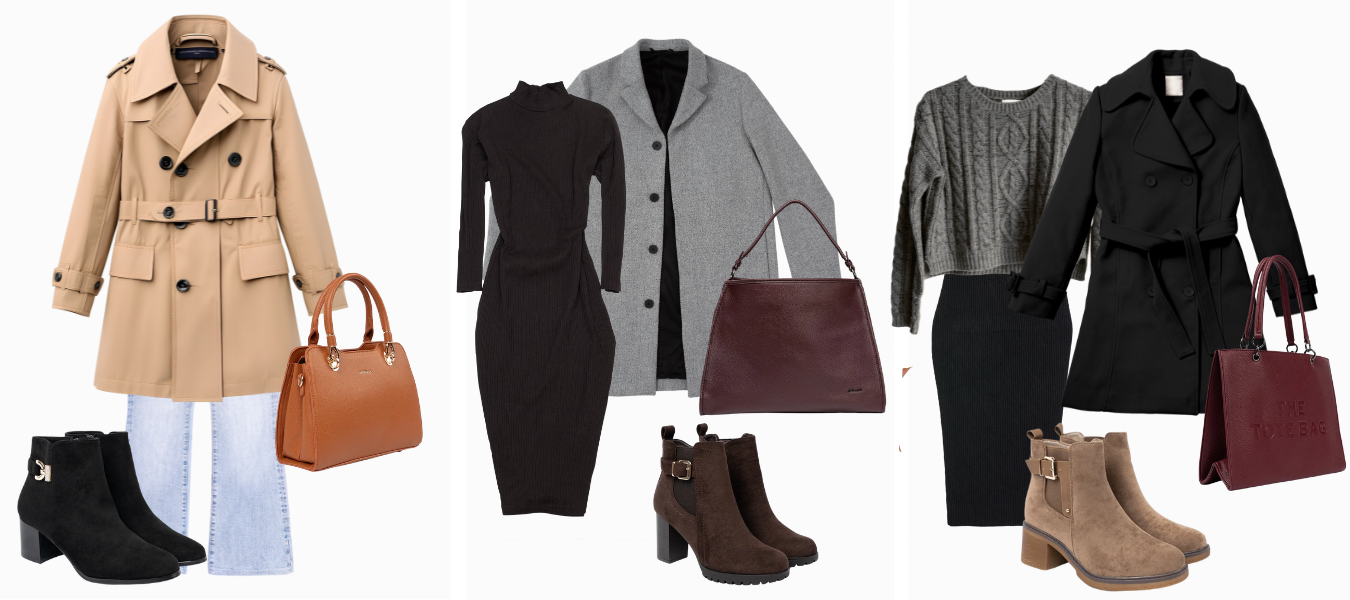 Jesienny moodboard: Stylizacje w jesiennych kolorach w połączeniu z botkami i płaszczami