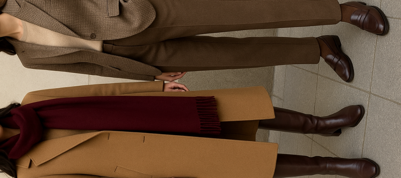 Czekoladowe buty na jesień – stylizacje z długimi kozakami i eleganckimi mokasynami w odcieniach brązu