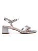 Chic Silver Block Heel Sandals by Sergio Leone