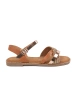 Brązowe sandały damskie na płaskiej podeszwie Sergio Leone