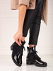 Stylish Black Patent Ankle Boots