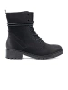 Trendy Black Worker Boots with Decorative Lacing