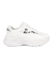 White sports shoes with a decorative accent