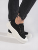 Black Lace-Up Platform Sneakers