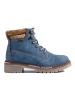 Blue Eco-Leather Ankle Boots