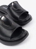 Black comfortable platform slides