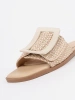 Tweed flat sole mules beige