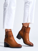 Warm Tan Block Heel Ankle Boots