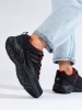 Buty trekkingowe damskie na grubej podeszwie DK czarno czerwone