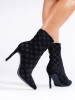 High-Fit Black Stiletto Ankle Boots