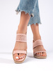 Chic Pink Wedge Sandals