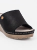 Women's black wedge sandals