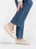Beige wedge loafers