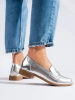 Silver Eco-Leather Loafers