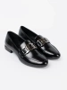 Sergio Leone Patent Loafers with Decorative Buckle