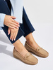 Beige Loafers with Embellishment
