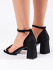 Chic Black Suede Heeled Sandals