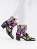 Polka dot high-heeled rubber boots