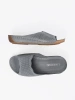 Leather Gray Slides
