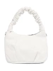 Small white handbag with a ruched handle