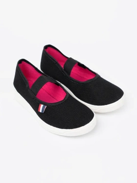 Lightweight Black Shoes with Elastic Strap