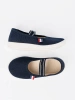 Light navy shoes with elastic strap