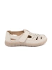 Women's beige perforated velcro shoes