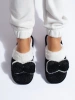 Black Slippers with Bow