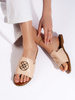 Beige Flat Slip-On Sandals