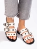 Trendy White Buckled Sandals