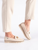 Beige Platform Loafers