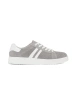 Grey perforated natural leather sneakers