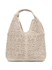 Beige perforated shoulder bag