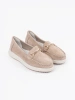 Beige leather loafers