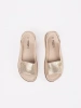 Gold perforated soft sandals