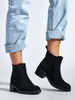 Black Ankle Boots with Low Block Heel