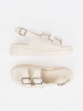 Beige classic platform sandals