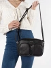 Small black handbag with pockets