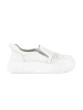 White cutwork women's platform loafers