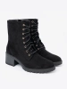 Comfortable Black Booties with Round Toe