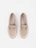 Light Beige Loafers with Leather Insole