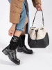 Black Shearling-Style Handbag