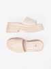 Light Beige Platform Slide Sandals