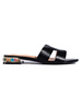 Black Flat Slide Sandals