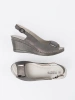 Gray women's wedge sandals