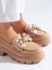 Beige Bow Loafers