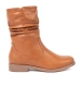 Comfortable Caramel Ankle Boots with Ruching