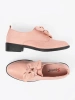 Light Pink Suede Loafers with Decorative Bow